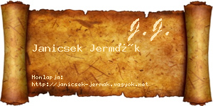 Janicsek Jermák névjegykártya